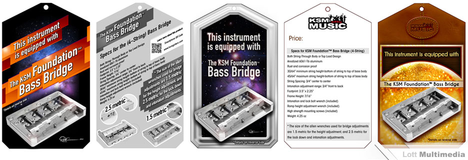 KSM Guitars printed graphics for 2-sided hang tags