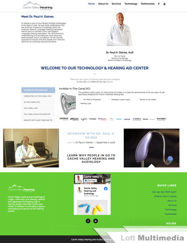 Cache Valley Hearing and Audiology Website