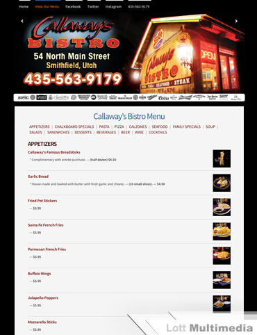 Callaway's Bistro Website