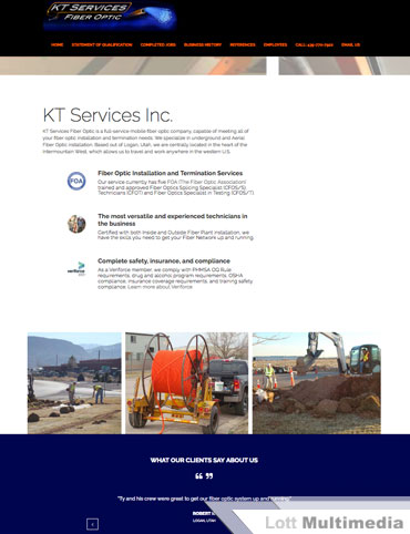 KT Services Fiber Optic Website